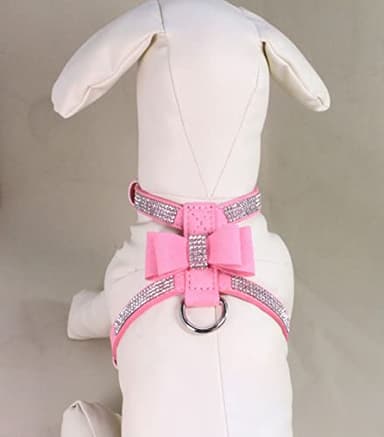 XS Dog Harness Purple Girl,Rhinestone Cat Vest Harnesses with Bow Tie Puppy Kitty Cute Fancy Sparkling Pretty Crystal Diamond for Small Pet Yorkie Chihuahua xs - Image 3