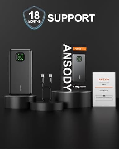 65W Power Bank, 25000mAh Travel Essential USB C Laptop Portable Charger, 100W Total Fast Charging Battery Pack for MacBook Dell XPS iPad Tablet Steam Deck iPhone 17-12 Series Samsung Switch and More - Image 9