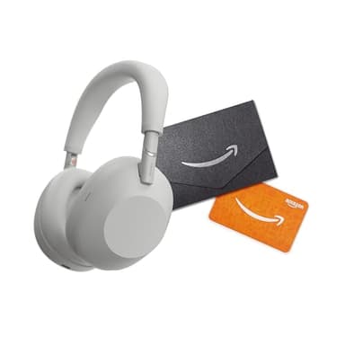 Sony WH-1000XM6 Noise Canceling Headphones in Platinum Silver and $30 Amazon Gift Card