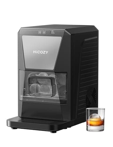 HiCOZY Clear Ice Ball Maker Countertop,Sphere Ice Maker with IcyGem Technology,2 Ice Balls in 60Mins,40 pcs/Day, Self-Cleaning Ice Machine with Ice Tong for Cocktails, Whiskey & Bourbon - Image 1