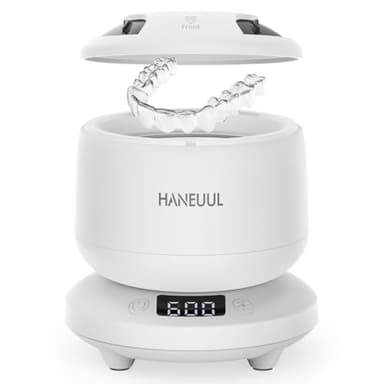 2025 Ultrasonic Retainer Cleaner for Dentures & Aligner, Durable Removable Base and Top Cover, Denture Cleaner Machine with 4 Modes for Mouth Guards, Jewelry, Rings, etc (White) - Image 1