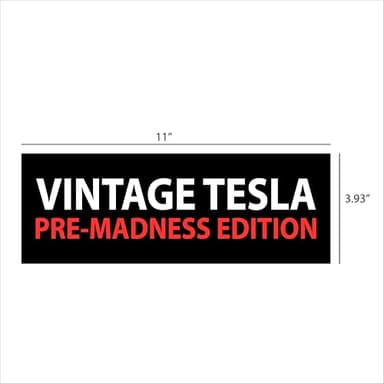 2pcs Musk Tesla Bumper Sticker, VINTAGE TESLA - PRE-MADNESS EDITION, Elon Sticker, Elon Sticker, Tesla Bumper Sticker Elon, Waterproof Vinyl Decal for Car, Truck, Laptop, Window - Image 2