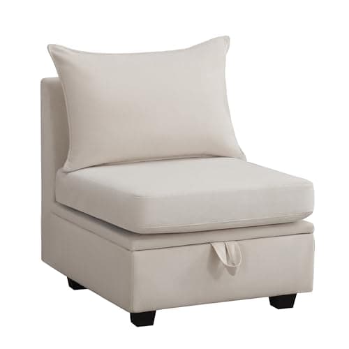 Sofivelle Middle Module for Modular Sectional Sofa, with Storage, Convertible U Shaped Sectional Couch for Living Room, High Density Memory Foam, Beige - Image 1