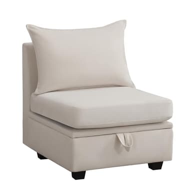 Sofivelle Middle Module for Modular Sectional Sofa, with Storage, Convertible U Shaped Sectional Couch for Living Room, High Density Memory Foam, Beige - Image 1