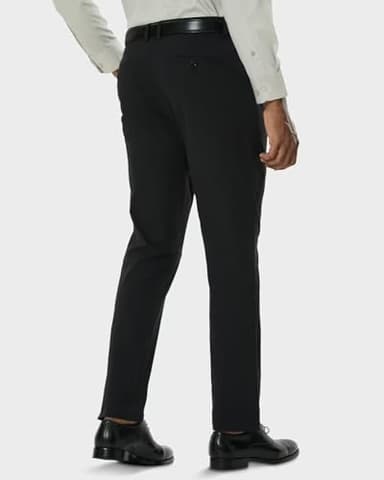 SNOWTEN Mens Pro Dress Pants Classic Fit Stretch Work Dress Pants 30" Quick Dry Lightweight Casual Comfy Pants with Pockets Black 33w × 30L - Image 4