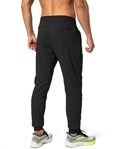 G Gradual Men's Sweatpants with Zipper Pockets Athletic Pants Traning Track Pants Joggers for Men Soccer, Running, Workout(Black,L) - Image 3