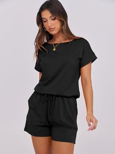 ANRABESS Rompers for Women Summer 2026 Casual Dressy One Piece Tshirt Short Pants Jumpsuit Beach Vacation Outfit Clothes - Image 7