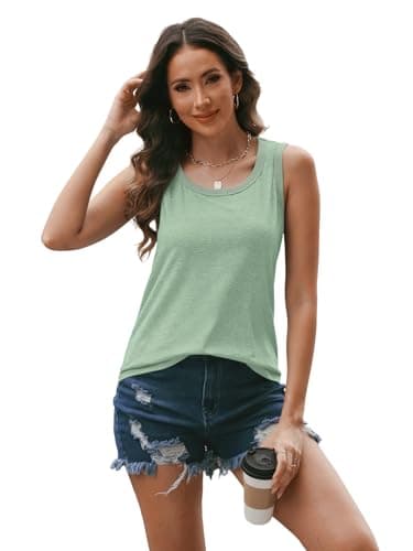 SUNBS Tank Tops for Women 2025 Trendy 3 Pack Summer Sleeveless Loose Fit Top Flowy Casual Square Neck T Shirts Workout Blouses Outfits Beach Vacation Clothes for Women BWine XXL - Image 3