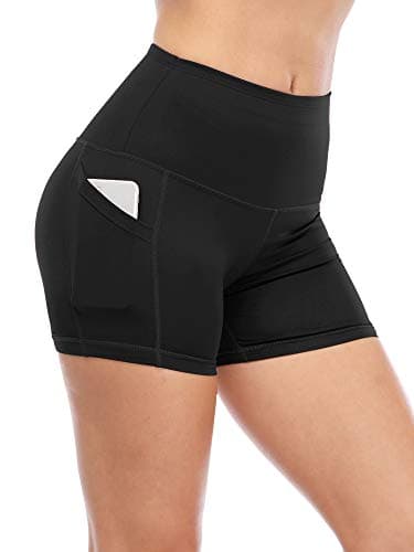 CADMUS High Waist Athletic Shorts for Womens Yoga Fitness Workout Running Shorts with Deep Pockets,3 Pack,1016,Black & Black & Black,X-Large - Image 4