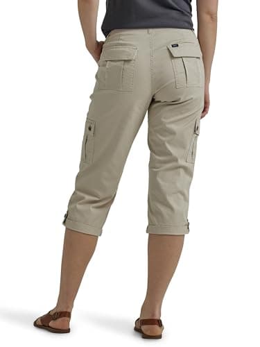 Lee Women's Ultra Lux Comfort with Flex-To-Go Cargo Capri Pant Pioneer Beige '4 - Image 3