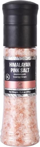 Soeos Salt Grinder Set, Himalayan Pink Salt, Coarse Grain, Salt for Grinder Refill, 13.4 Oz (380g), Refillable Plastic Bottle, Rock Salt, Kosher Salt Set (Pack of 1) - Image 1