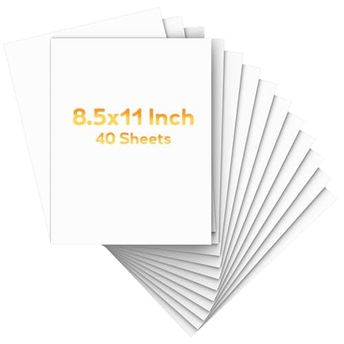 White Cardstock 8.5 x 11,White Card Stock,Cardstock Paper,Copy Paper for Printer,40 Sheets Card Stock Paper for Invitations,Menus,DIY Cards,Tags,Cards Making,Certificate,Construction,Office Printing - Image 1