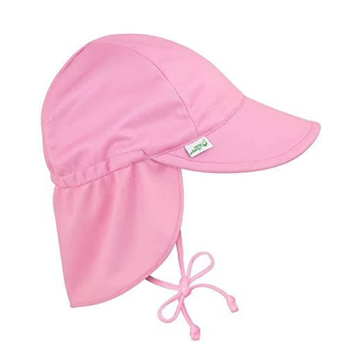i play. by Green Sprouts Baby & Toddler Flap Sun Protection Hat, All-Day UPF 50+ Sun Protection for Head, Neck & Eyes, Light Pink, 2T-4T - Image 1