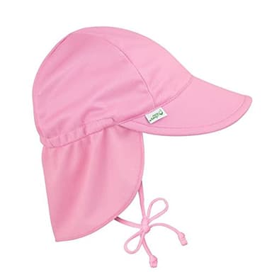 i play. by Green Sprouts Baby & Toddler Flap Sun Protection Hat, All-Day UPF 50+ Sun Protection for Head, Neck & Eyes, Light Pink, 2T-4T - Image 1