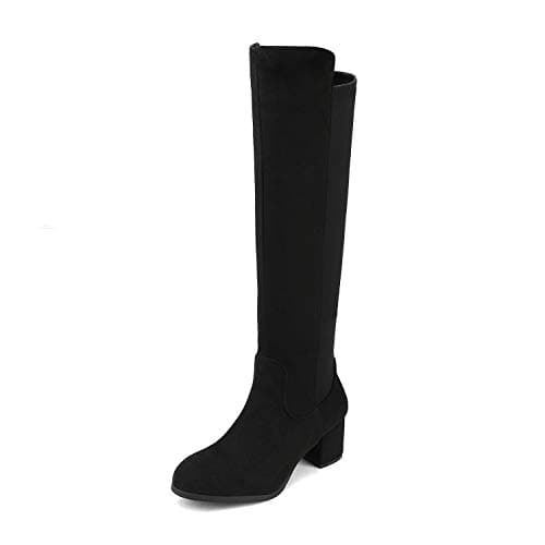 DREAM PAIRS Women's Knee High Stretchy Fashion Boots,Size 9W,Black,DWUWKB2505 - Image 1