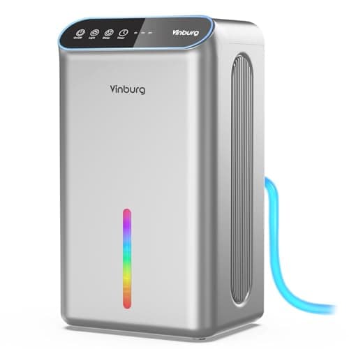 Dehumidifiers for Home (85 OZ Water Tank, 800 sq.ft) Quiet Small Dehumidifier for Basement Bedroom Bathroom with Drain Hose, 3 Gear Timer, Sleep Mode, Auto Shut Off, 7 Color Ambient Light - Image 1