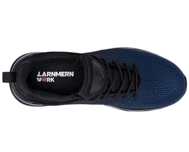 LARNMERN Non Slip Work Shoes for Men Water Resistant Food Service Sneakers Zapatos Trabajo Antideslizantes Walking Waterproof Shoes Slip-on, Navy 9.5 Wide - Image 4