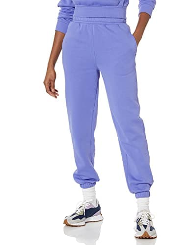 Amazon Essentials Women's Relaxed High Waist Joggers (Available in Plus Size), Purple Blue, Small - Image 1