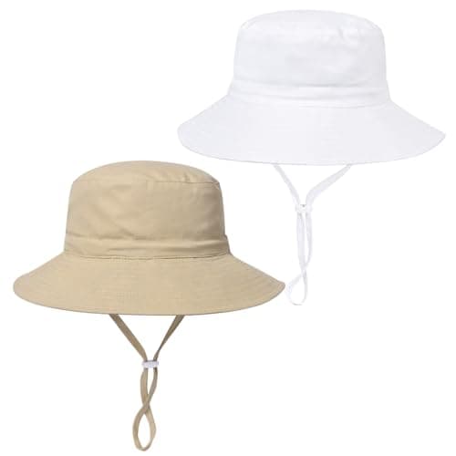 Baby Toddler Sun Hat,Boys Girls Bucket Hat for Kids UPF 50+ Sun Protective Child Summer Beach Hats 0-6 Months - Image 1