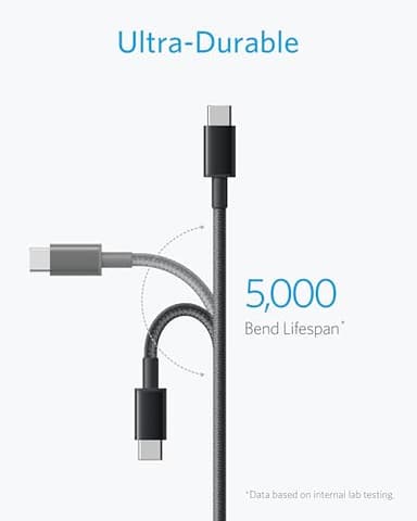 Anker Cable [2 Pack, 10FT], USB A to USB C Cable for Samsung Galaxy S10 S10+, LG V30, Beats Fit Pro and More (Black) - Image 4