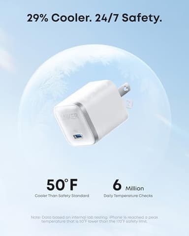 Anker Nano 45W Type C Charger Fast Charging, Compact and Foldable Plug USB C Charger Block for iPhone 17/16 Series, MacBook, Pixel 9, iPad, Samsung Galaxy S25 Ultra / S24 Series (6 ft Cable Included) - Image 4