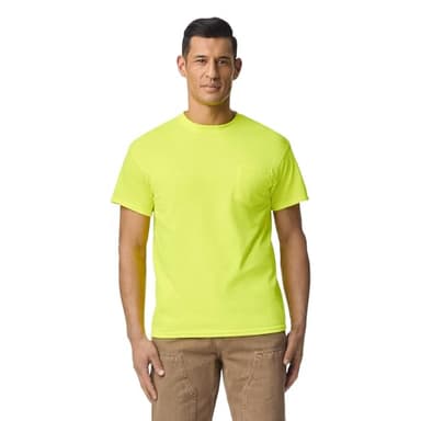 Gildan mens Dryblend Workwear T-shirts With Pocket, 2-pack T Shirt, Safety Green, Large US - Image 2