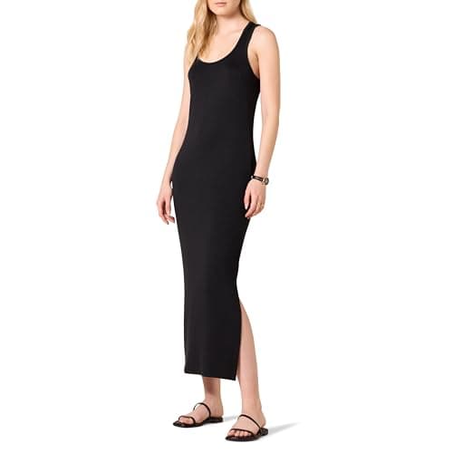 Amazon Essentials Women's Supersoft Terry Racerback Maxi Dress (Previously Daily Ritual), Black, Large - Image 1