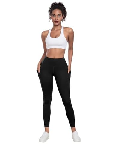 LZYVOO Leggings with Pockets for Women, 6 Packs Soft High Waisted Tummy Control Workout Yoga Pants(6Black-XL) - Image 3