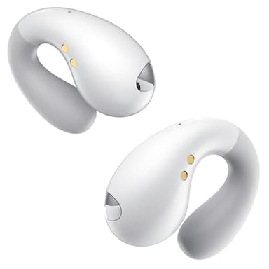Open Ear Earbuds Wireless Bluetooth 5.3 Earphones, Flexible Clip On Ear buds with 36H Playtime LED Display Bone Conduction Headphones, Waterproof Light Weight Fit for Every Ear, Sport Frosted White - Image 1