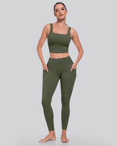 CHRLEISURE Leggings with Pockets for Women, High Waisted Tummy Control Workout Yoga Pants - Image 5