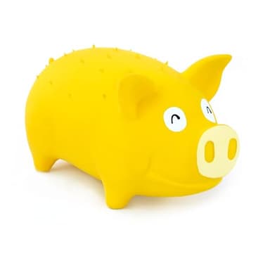 CHIWAVA 7.4 Inch Large Pig Dog Toy for Dogs Latex Rubber Squeeze Grunting Sound Interactive Play Color Yellow - Image 6