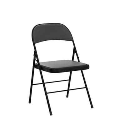 VINGLI 4 Pack Folding Chairs with Padded Seats, Metal Frame with Pu Leather Seat & Back, Capacity 350 lbs, Set of 4, Black - Image 6