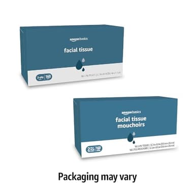 Amazon Basics Facial Tissue, 2-Ply, 160 Tissues per Box, 4 Boxes (640 total) (Previously Solimo) - Image 3