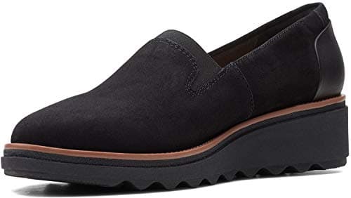 Clarks Women's Sharon Dolly - Black Suede w/Dark Tan Welt - 8.5M - Image 1