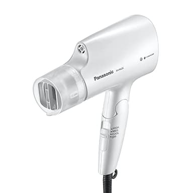 Panasonic nanoe Compact Hair Dryer with Oscillating Quick Dry Nozzle for Healthier-Looking Hair, Folding Blow Dryer for Travel and Home, 3 Airflow Hairdryer Settings - EH-NA2C-W (White) - Image 1