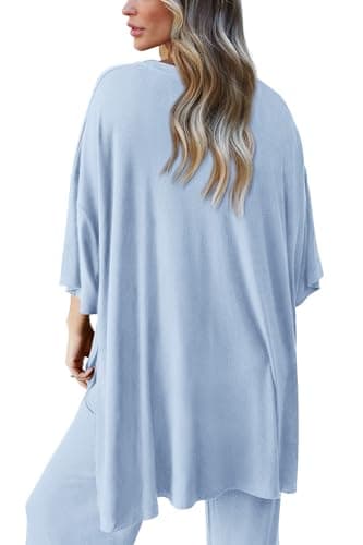 PRETTYGARDEN Two Piece Sets For Women Summer Fashion Lounge Matching Set 2025 Travel Vacation Airport Outfits Clothing (Light Blue,X-Small) - Image 2