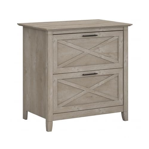 Bush Furniture Key West 2 Drawer Lateral File Cabinet in Washed Gray | Document Storage for Home Office | Accent Chest with Drawers - Image 1