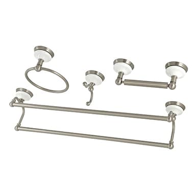 Kingston Brass BAK1113478SN Victorian 4-Pieces Dual Towel-Bar Bathroom Hardware Set, Brushed Nickel - Image 1