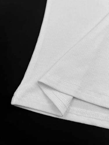 iGENJUN Womens Spaghetti Sleeveless V Neck Ribbed White Tank Tops for Women 2025 Backless Slim Fitted Soft Summer Basic Camisole Shirts,M,White - Image 4