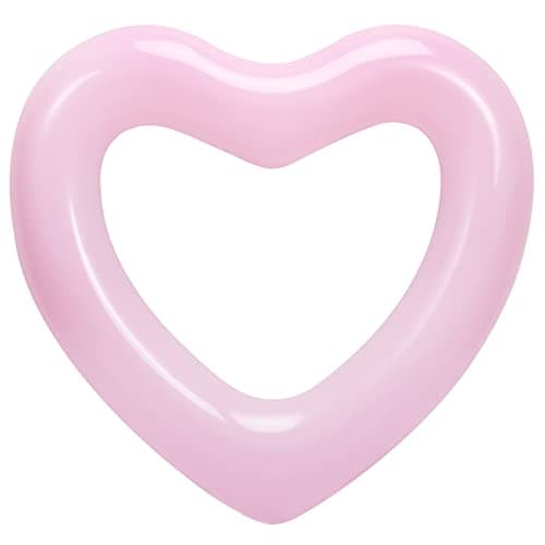 HeySplash Pool Floats, Adult Size Heart Inflatable Pool Floatie for Bachelorette Party, Swim Tube Rings, River Lake Beach Floaty, Wedding Bride Valentine Decor, Fun Toy Raft Lounge, Pink - Image 1
