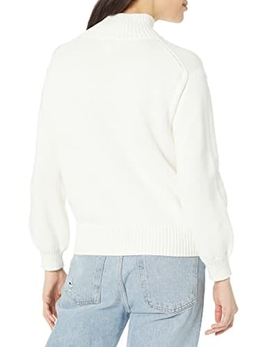 Amazon Essentials Women's Pull-Over Cotton Sweaters, Funnel-Neck, Available in Plus Size, Eggshell White, X-Large - Image 2