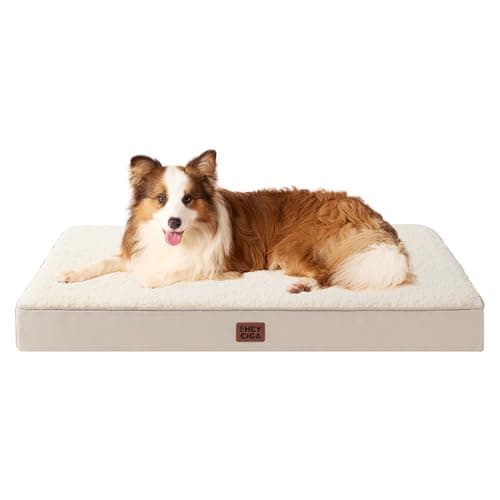 EHEYCIGA Orthopedic XL Dog Beds for Extra Large Dogs with Removable Washable Cover for Crate, Camel, 41x27 - Image 1