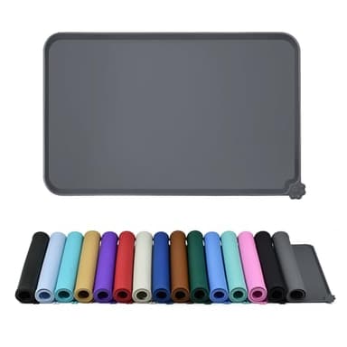 Reopet Waterproof Pet Feeding Mat with High Raised Edges, Heavier and Thicker Placemats for Cat Dog Water Bowl with BPA Free, Dogs Cats Food Mats for Messy Drinkers to Prevent Spill and Protect Floors - Image 1