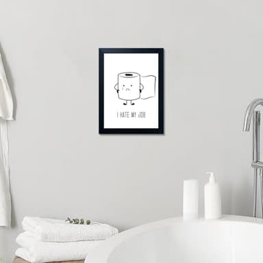 Black and White Bathroom Decor Wall Art, Funny Bathroom Wall Art, Black Framed Toilet Paper Art, Toiletpaper Roll Bathtoom Sign, Humorous Toilet Canvas Print Artwork, Minimalist Toilet WC Artwork - Image 9