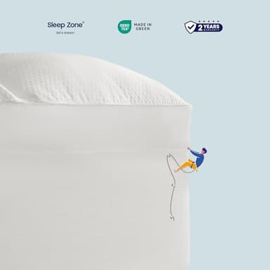 SLEEP ZONE Mattress Topper Twin XL Size, Extra Thick Fitted Mattress Pad for Back Pain, Plush and Support Mattress Cover, Deep Pockets Mattress Protector, Hotel Quality (White, Twin XL) - Image 5