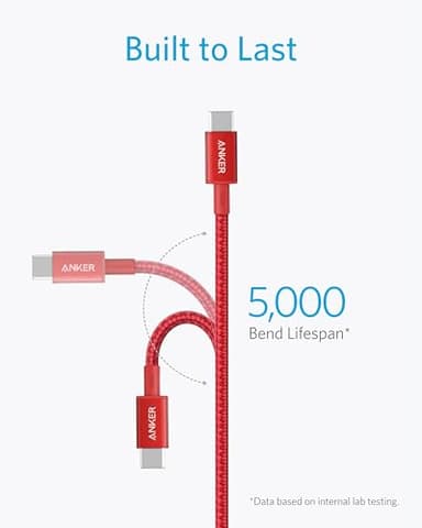 Anker USB C to USB C Cable (10FT, 2Pack), Type-C 100W Charger Cord Fast Charging for iPhone 17 Series,MacBook Pro 2020,Pixel and More(Red) - Image 5