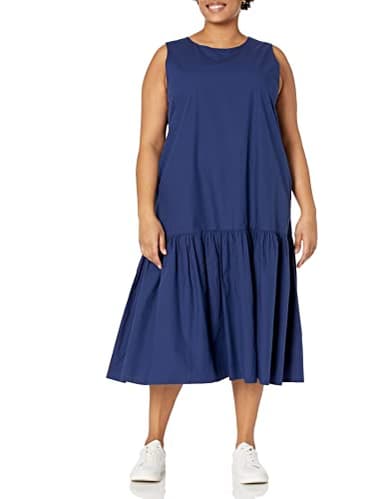 The Drop Women's Ilana Loose Sleeveless Wide-Hem Poplin Maxi Dress, Navy, 2X, Plus Size - Image 4