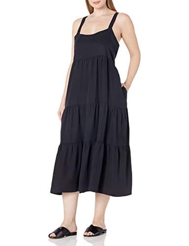The Drop Women's Britt Tiered Maxi Tent Dress, Off-Black, L - Image 4