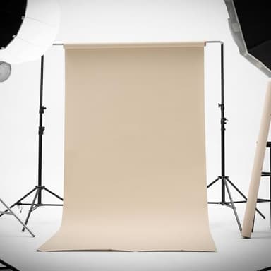 Kate Seamless Paper Backdrop for Photography Beige Cream Backdrop Paper (106.8''x32.8' Ivorine) - Image 2