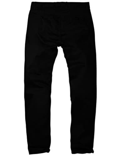 Match Men's Slim Fit Tapered Stretchy Casual Pants (32W x 31L, 8050 Black) - Image 3